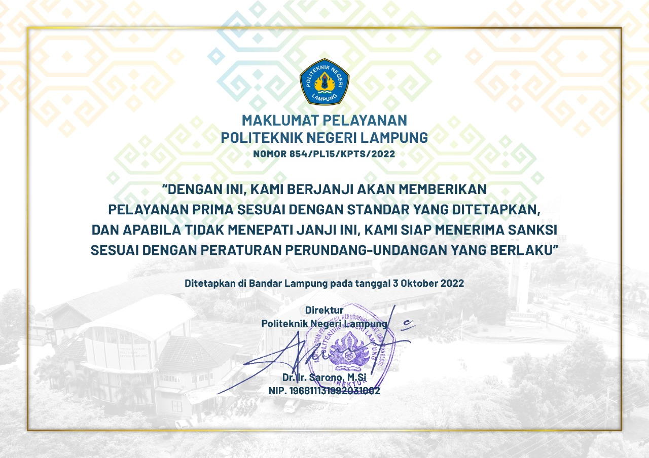 PPID POLINELA – PEJABAT PENGELOLA INFORMASI DAN DOKUMENTASI POLITEKNIK  NEGERI LAMPUNG